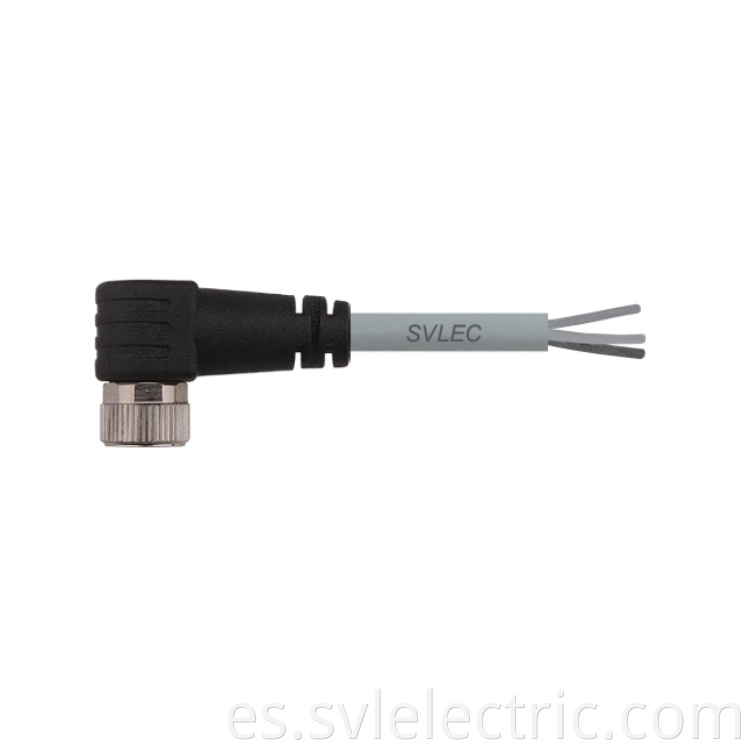 M8 Female Angle Connector With Open End Cable